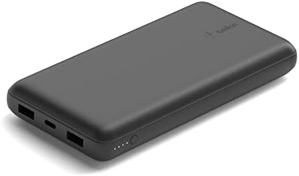 Belkin USB-C Portable Charger 20,000 mAh, 20k Power Bank with USB-C Input Output Port and 2 USB-A Ports with Included USB-C to USB-A Cable for iPhone 14, Galaxy S23, and More ? Black