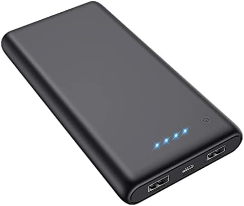 Portable Charger Power Bank 25800mAh Huge Capacity External Battery Pack Dual Output Port with LED Status Indicator Power Bank for iPhone, Samsung Galaxy, Android Phone,Tablet & etcï¼ˆBlackï¼‰