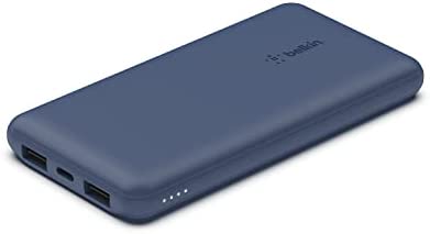 Belkin USB-C Portable Charger Power Bank, 10,000 mAh with 1 USB-C Port and 2 USB-A Ports for up to 15W Charging for iPhone 14 Pro, 14 Pro Max, AirPods, iPad, Galaxy S23, S23+, Ultra ? Blue