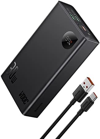 Baseus Power Bank Portable Charger USB C 30W 20000mAh Battery Pack Charger Portable Laptop Power Bank Fast Charging PD Portable Phone Charger for iPhone 14/13/12/11/XR, MacBook Air, iPad Pro