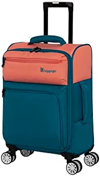it luggage Duo-Tone 22â€³ Softside Carry-On 8 Wheel Spinner, Peach/Sea Teal
