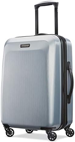 American Tourister Moonlight Hardside Expandable Luggage with Spinner Wheels, Silver, Carry-On 21-Inch