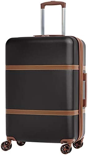 Amazon Basics Vienna Spinner Suitcase Luggage ? Expandable with Wheels ? 26.7 Inch, Black