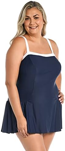 Maxine Of Hollywood Womenâ€™s Standard Bandeau Swim Dress One Piece Swimsuit