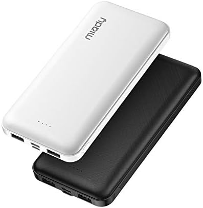 2-Pack Miady 15000mAh Portable Charger, Power Bank/w Two 5V/2A USB Output Ports and USB C Fast Input, Portable Phone Charger Compatible with iPhones, Android Smartphones and More