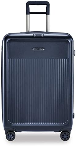 Briggs & Riley Sympatico Hardside Medium Spinner Luggage, Matte Navy, 27-Inch Checked