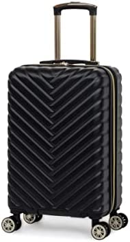 Kenneth Cole REACTION Womenâ€™s Madison Square Hardside Chevron Expandable Luggage, Black, 20-Inch Carry On