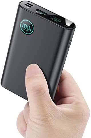 Portable Charger 10800mAh, Smallest LED Display Power Bank, Dual Output USB C Input High-speed Charging Battery Pack with Flashlight Compatible with iPhone 13 12 11 Pro Max X Samsung Galaxy iPad