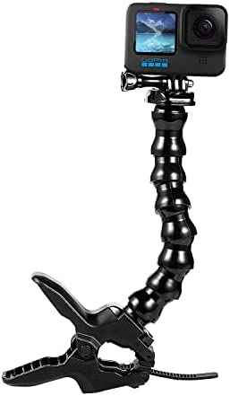 Suptig Jaws Flex Clamp Mount Gooseneck Mount for GoPro Hero 11 Hero 10 Hero 9 Hero 8 Hero 7 Hero 6 Hero 5 Hero 4 Session Hero 3+ Hero 3 Arlo Arlo pro Action Cameras
