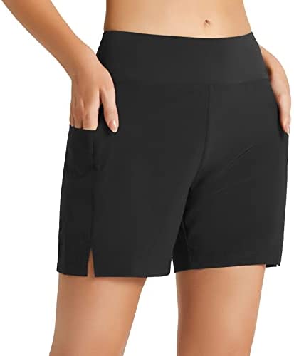 BALEAF Women?s 5? Quick Dry High Waisted Swim Board Shorts UPF 50+ Swimsuit Bottom Trunks with Liner