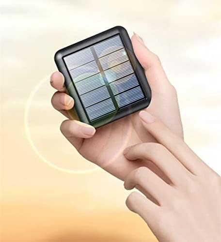 Small Solar Portable Charger 15000mAh Lasuki Compact Solar Power Bank with Built in 4 Cables,USB C Input/Output, Mini Battery Portable Charger Power Bank for iPhone,ipad,Tablet