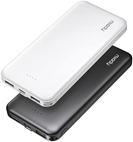 Miady 2-Pack 10000mAh Dual USB Portable Charger, USB-C Fast Charging Power Bank, Backup Charger for iPhone 14, Galaxy S22, Pixel and etc