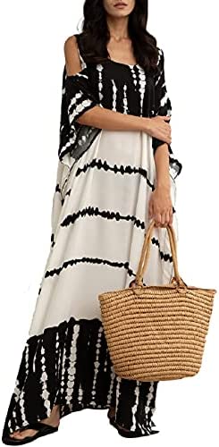 Bsubseach Caftans for Women Cold Shoulder Swimsuit Cover Ups for Swimwear Beach Kaftan