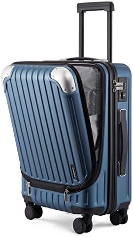 LEVEL8 Grace Carry On Luggage, 20â€ Hardside Suitcase, ABS+PC Harshell Spinner Luggage with TSA Lock, Spinner Wheels â€“ Blue, 20-Inch Carry-On