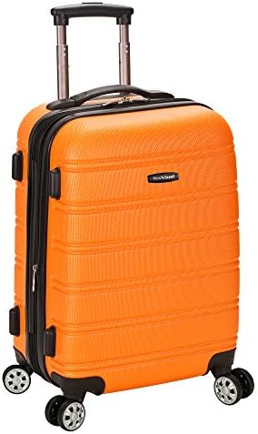 Rockland Melbourne Hardside Expandable Spinner Wheel Luggage, Orange, Carry-On 20-Inch