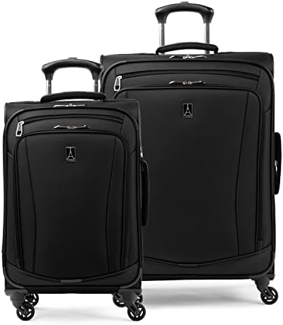Travelpro Runway 2 Piece, Carry-on & Convertible Medium to Large 28-Inch Check-in Expandable Luggage, 4 Spinner Wheels, Softside Suitcase, Men and Women, Black