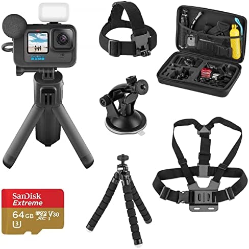 GoPro HERO11 Black Creator Edition Waterproof Action Camera Sport, Bundle with 64GB microSD Memory Card, Sport Action Camera Accessory Set