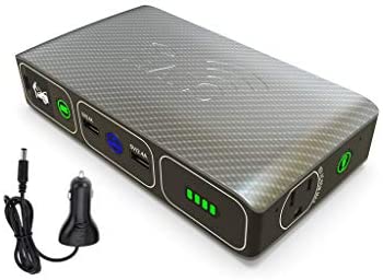 HALO Bolt Wireless Laptop Power Bank â€“ 44400 mWh Portable Phone Laptop Charger Car Jump Starter with AC Outlet and Car Charger, Silver