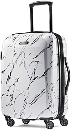 American Tourister Moonlight Hardside Expandable Luggage with Spinner Wheels, Marble, Carry-On 21-Inch