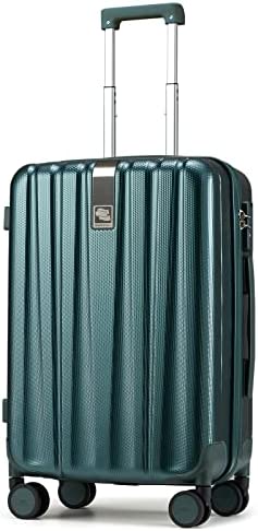 Hanke Upgrade Carry On Luggage Airline Approved, 20â€ Lightweight Hardside Suitcase PC Hardshell Luggage with Spinner Wheels & TSA Lock, Carry-On 20-Inch(Blackish Green)