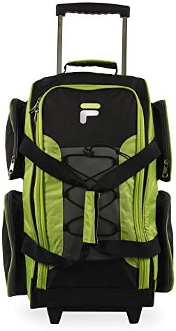 Fila 22â€³ Lightweight Carry On Rolling Duffel Bag, Neon Lime, One Size
