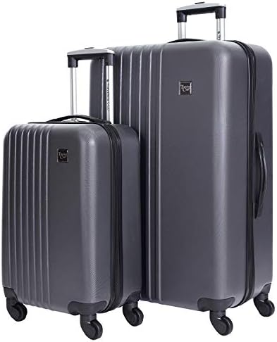Travelers Club Cosmo Hardside Spinner Luggage, Charcoal Grey, 2-Piece Set (20/28)
