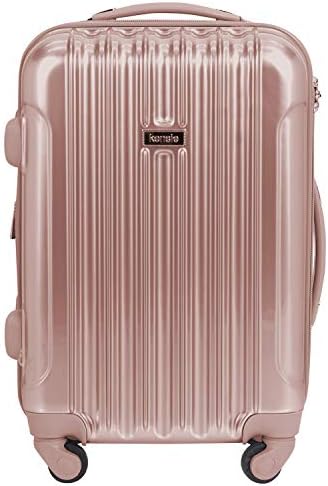 kensie Womenâ€™s Alma Hardside Spinner Luggage, Rose Gold, Carry-On 20-Inch