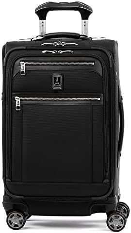 Travelpro Platinum Elite Softside Expandable Luggage, 8 Wheel Spinner Suitcase, TSA Lock, Men and Women, Shadow Black, Carry-On 21-Inch