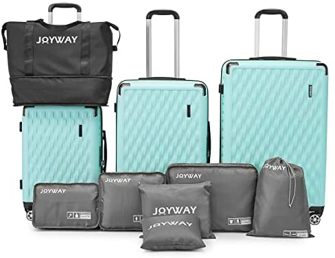 Melalenia Luggage 10 Piece Sets Clearance,Large Suitcase Set Spinner Wheels with TSA Locks,Hard Shell Luggage Sets for Women Travel Suitcase (10Pcs Green)