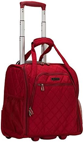Rockland Melrose Upright Wheeled Underseater Carry-On Luggage, Red, 16-Inch