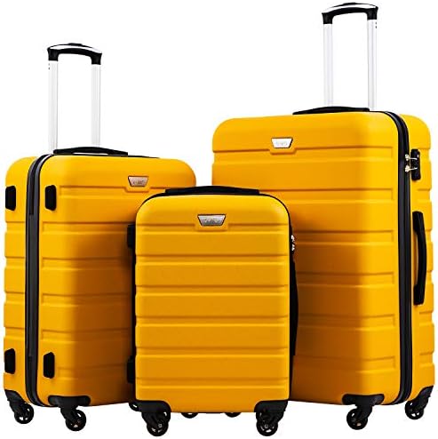 Coolife Luggage 3 Piece Set Suitcase Spinner Hardshell Lightweight TSA Lock 4 Piece Set