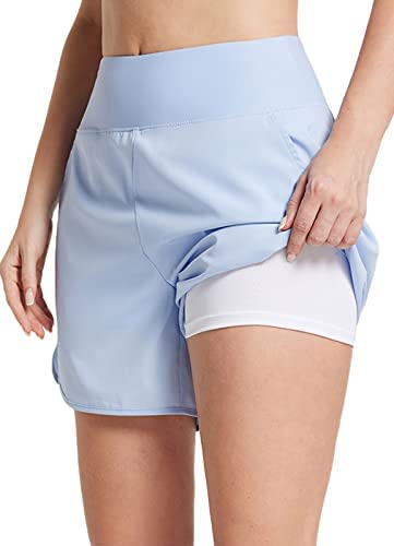 BALEAF Women?s 5? Swim Shorts High Waisted Board Shorts Quick Dry Swimming Bottoms Trunks UPF 50+ Beach Shorts with Liner