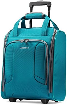 American Tourister 4 Kix Expandable Softside Luggage, Teal, Underseater