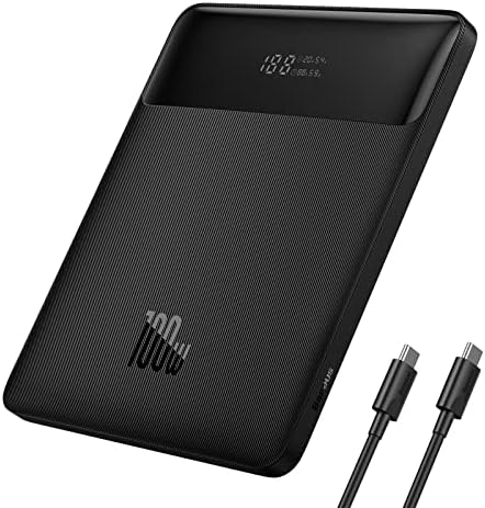 Baseus Laptop Power Bank, 100W Blade USB C Portable Laptop Charger, Super Fast Charging 20000mAh Slim Battery Pack for Laptop, MacBook Air, Dell, IPad, HP, iPhone, Samsung Galaxy, Switch and More