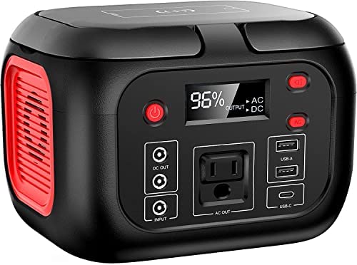 SinKeu Portable Power Bank with AC Outlet 155Wh, 110V/150W(Peak 200W) Power Station with Fast Wireless Charger, 7 Outputs Backup Lithium Battery for Outdoor Camping Home Emergency