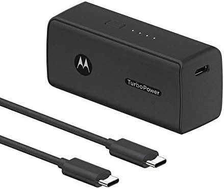 Motorola TurboPower Pack 5000- Ultra Compact, USB-PD and QC3.0 Power Bank for Moto G Power/Stylus/Fast, Razr, Edge/Edge+, One Fusion+/Vision+/Zoom, G7 Play/Power/Optimo Maxx/Supra