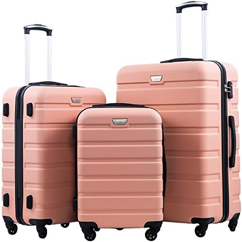Coolife Luggage 3 Piece Set Suitcase Spinner Hardshell Lightweight TSA Lock 4 Piece Set