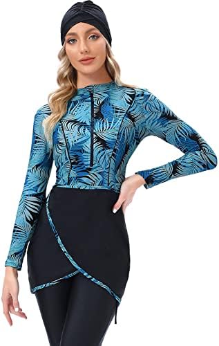Burkini Swimsuits for Women Modest Muslim Swimsuit Islamic Long Sleeve Burkini Full Cover Hijab Top Pants ​Bathing Suit