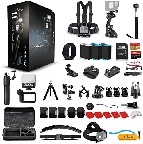 GoPro HERO11 Black Creator Edition â€“ Includes Volta (Battery Grip, Tripod, Remote), Media Mod, Light Mod, Waterproof Action Camera + 64GB Card, 50 Piece Accessory Kit and 2 Extra Batteries