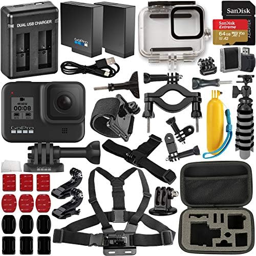 GoPro Hero8 Action Camera (Black) with Extreme Bundle: Includes â€“Underwater Housing for GoPro Hero8, Seller Replacement Battery, Floating Hand Grip for GoPro, and Much More
