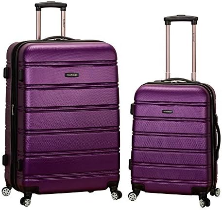 Rockland Melbourne Hardside Expandable Spinner Wheel Luggage, Purple, 2-Piece Set (20/28)