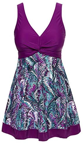 MiYang Womenâ€™s Plus Size Printing Padded High Waist Swimdress