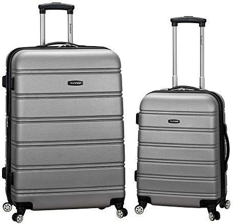 Rockland Melbourne Hardside Expandable Spinner Wheel Luggage, Silver, 2-Piece Set (20/28)