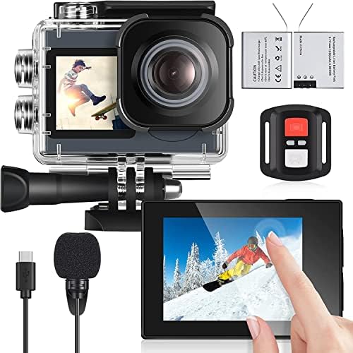 icefox Action Camera 4K Underwater Camera External Microphone Waterproof 40M Ultra HD 20MP Camera 170 Â° Ultra Wide Angle WiFi Camcorder, Gray