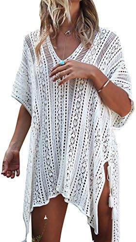 Jeasona Womenâ€™s Bathing Suit Cover Up for Beach Pool Swimwear Crochet Dress