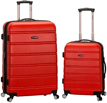 Rockland Melbourne Hardside Expandable Spinner Wheel Luggage, Red, 2-Piece Set (20/28)