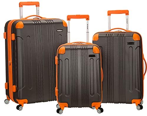 Rockland London Hardside Spinner Wheel Luggage, Charcoal, 3-Piece Set (20/24/28)