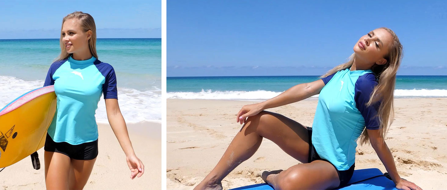 short sleeve swim top