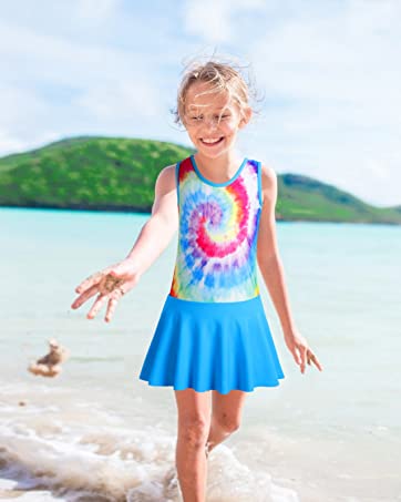 Girls Swimsuit One Piece Cute Floral Dress 