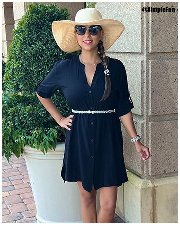 3/4 sleeve button down shirt dress